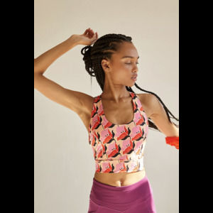 Free People Ashford Printed Synergy Crop Top Bra